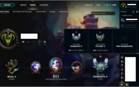 Conta league of legends Flex: Diamante V Solo: Platina V