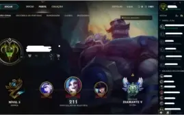 Conta league of legends Flex: Diamante V Solo: Platina V
