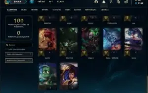 Conta prata 1 com 18 skins e 42 champs