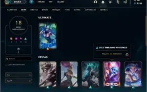 Conta prata 1 com 18 skins e 42 champs