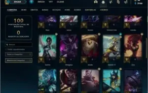 Conta prata 1 com 18 skins e 42 champs
