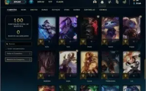 Conta prata 1 com 18 skins e 42 champs