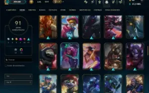 Conta Ouro 2 com 135 Champs e 91 Skins ( MONO ADC )