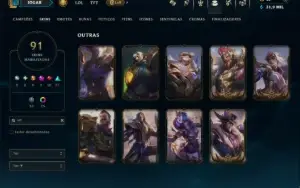 Conta Ouro 2 com 135 Champs e 91 Skins ( MONO ADC )