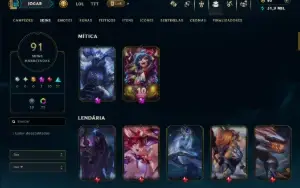 Conta Ouro 2 com 135 Champs e 91 Skins ( MONO ADC )
