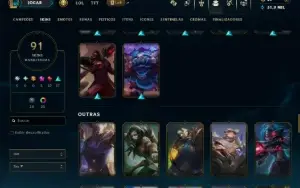 Conta Ouro 2 com 135 Champs e 91 Skins ( MONO ADC )