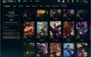 Conta prata 1 com 16 skins e 37 champs