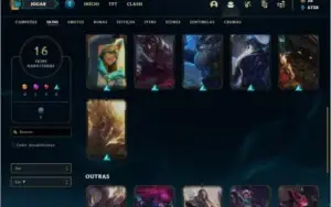 Conta prata 1 com 16 skins e 37 champs