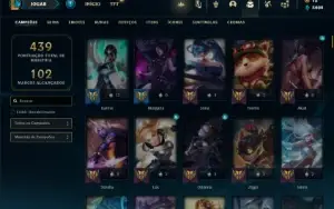 Conta Unranked com 150 Champs e 106 Skins ( MAIN SUP )