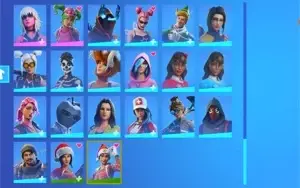 CONTA FORTNITE 109 SKINS, com minty, galaxy, ikonik e glow