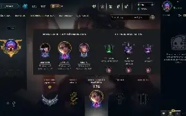 Conta Nível 187, Prata 4, 98 Campeões, 35 Skins, 3 Lendárias