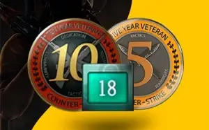 CONTA STEAM 18 ANOS COM MEDALHAS 10 E 5 ANOS DE SERVIÇO