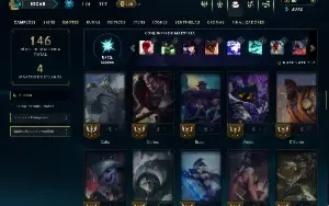 Unranked com 75 Champs e 17 Skins