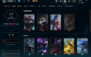 Unranked com 75 Champs e 17 Skins