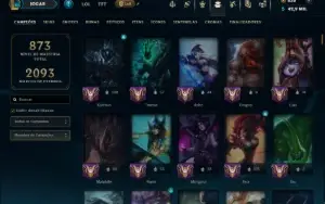 Prata 2 com TODOS os Champs e 257 Skins ( JG / SUP / MID )