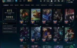 Prata 2 com TODOS os Champs e 257 Skins ( JG / SUP / MID )