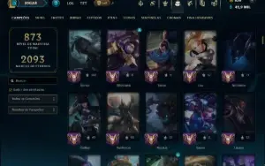 Prata 2 com TODOS os Champs e 257 Skins ( JG / SUP / MID )