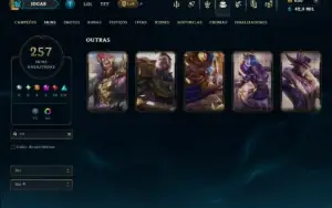 Prata 2 com TODOS os Champs e 257 Skins ( JG / SUP / MID )