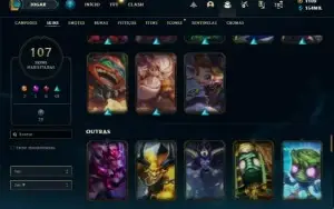 Conta ouro 4 com TODOS os champs e 107 Skins + 80 Espolios