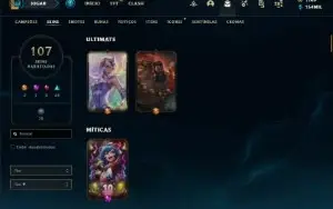 Conta ouro 4 com TODOS os champs e 107 Skins + 80 Espolios