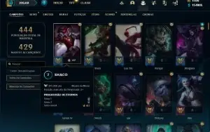 Conta ouro 4 com TODOS os champs e 107 Skins + 80 Espolios