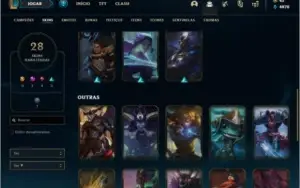 Conta bronze 1 com 28 skins e 94 champs