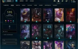 Conta prata 3 com 107 champs e 105 skins