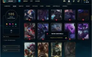 Conta prata 3 com 107 champs e 105 skins