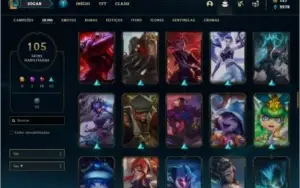 Conta prata 3 com 107 champs e 105 skins