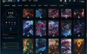 Conta prata 3 com 107 champs e 105 skins