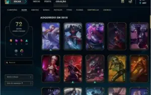 CONTA LVL 144, ELO PLATINA, 72 SKINS