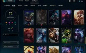 CONTA LVL 144, ELO PLATINA, 72 SKINS