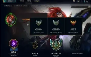 CONTA LVL 144, ELO PLATINA, 72 SKINS