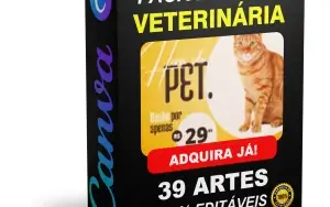 Pack Canva Veterinária Vol 4 - 39 Artes Editáveis