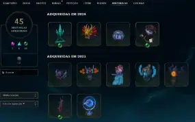 CONTA LEAGUE DE 2012 4K INVESTIDOS 661 SKINS PEAK ELO MESTRE