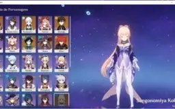 Baal, Ayaka, Mona C1, Venti, Zhongli e 2 armas T5 + 80 tiros