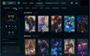 Vendo acc lol todas skins disponiveis para compra + Pax JAX