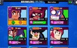 Conta brawl stars: 6500k, 21/36, 120 gemas.