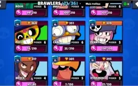 Conta brawl stars: 6500k, 21/36, 120 gemas.