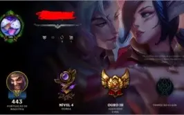Conta ouro 3 , Todos os champs e 44500 rp de skins