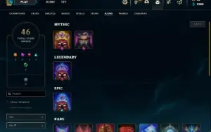 Conta ouro 4 com 46 Champs e 10 Skins (SERVIDOR DA EUROPA)
