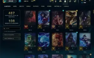 Conta League of Legends Platina 3 106 skins