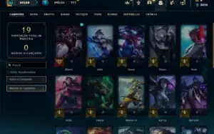 Platina 4 com 26 Champs e 2 Skins + 20 Espolios