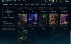Platina 4 com 26 Champs e 2 Skins + 20 Espolios