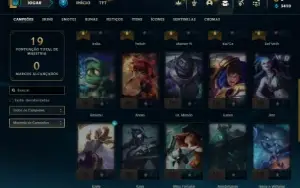 Platina 4 com 26 Champs e 2 Skins + 20 Espolios