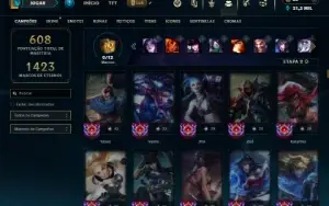 Platina 2 com TODOS os champs e 435 Skins ( ADC / MID )