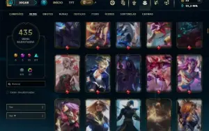Platina 2 com TODOS os champs e 435 Skins ( ADC / MID )