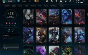 Platina 2 com TODOS os champs e 435 Skins ( ADC / MID )