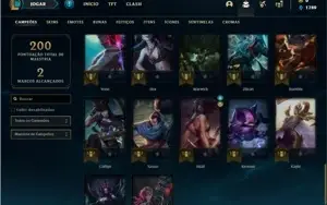 Conta ouro 4 com 47 Champs e 32 Skins + 2 Fragmentos