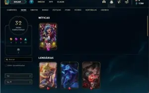 Conta ouro 4 com 47 Champs e 32 Skins + 2 Fragmentos